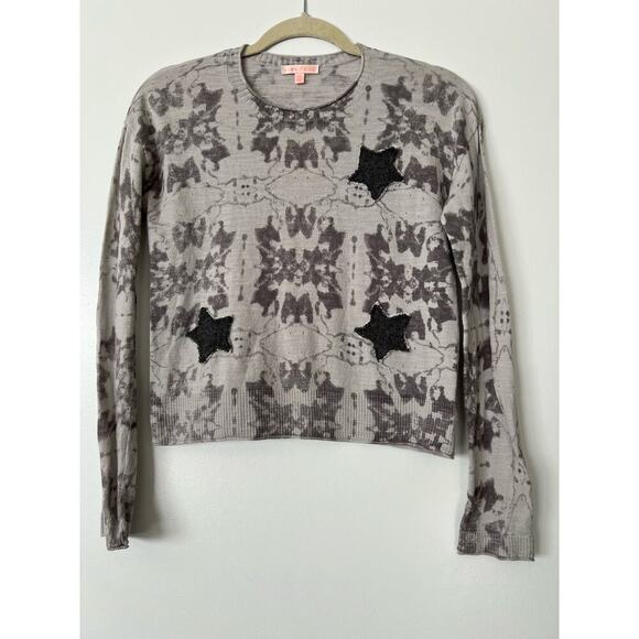 Lisa Todd Grey Black Cotton Pop Star Sweater Sz XS - Picture 2 of 8